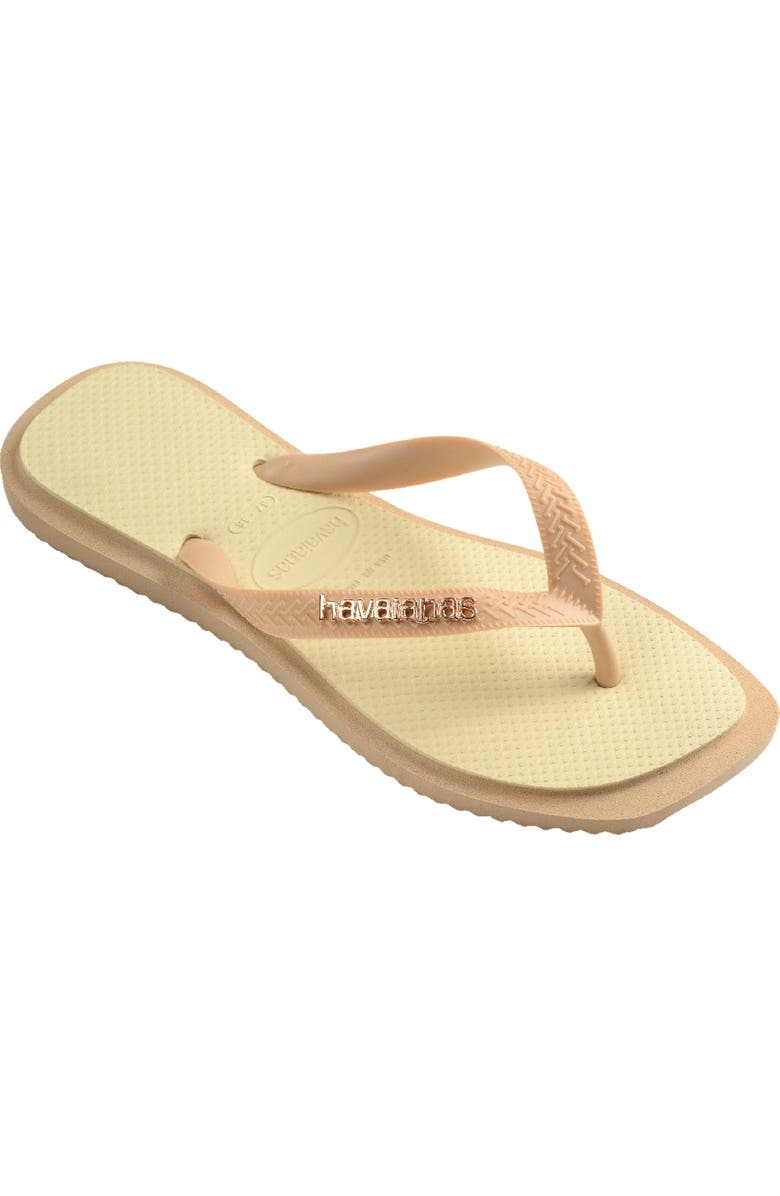Havaianas Fusion Square Logo Flip Flop, Main, color, Golden