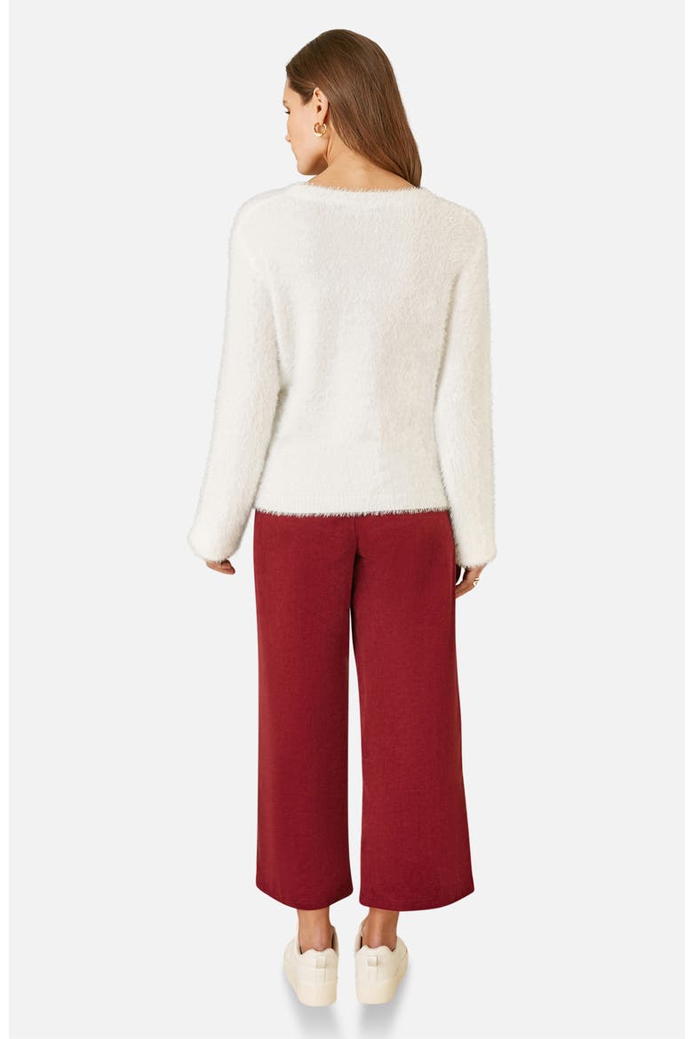 Sequin Snowflake Fluffy Sweater, Alternate, color, Ivory