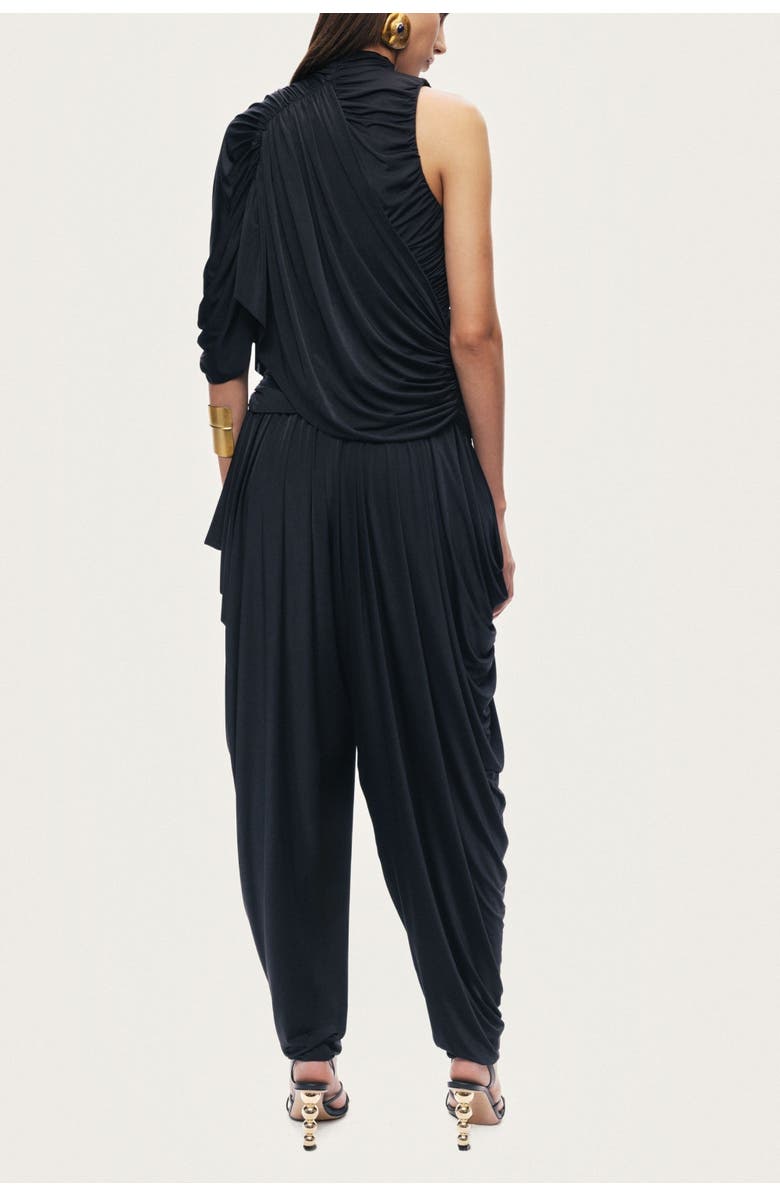 Nocturne Draped Relaxed-Fit Pants, Alternate, color, Black