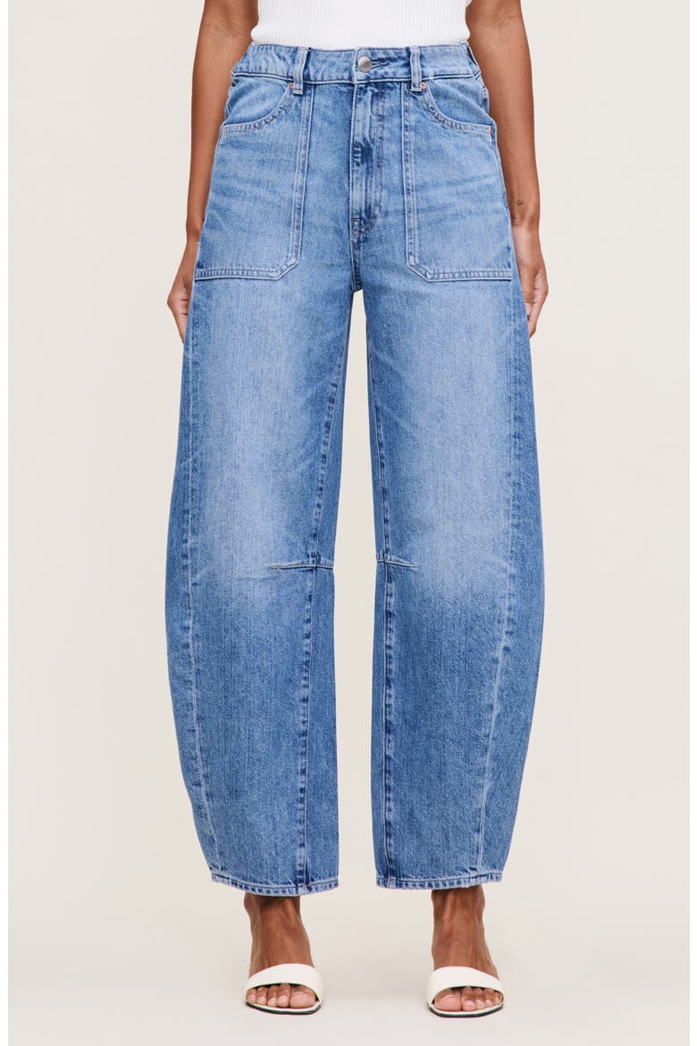 Miro High Waist Ankle Barrel Jeans, Main, color, MEADOW LAKE