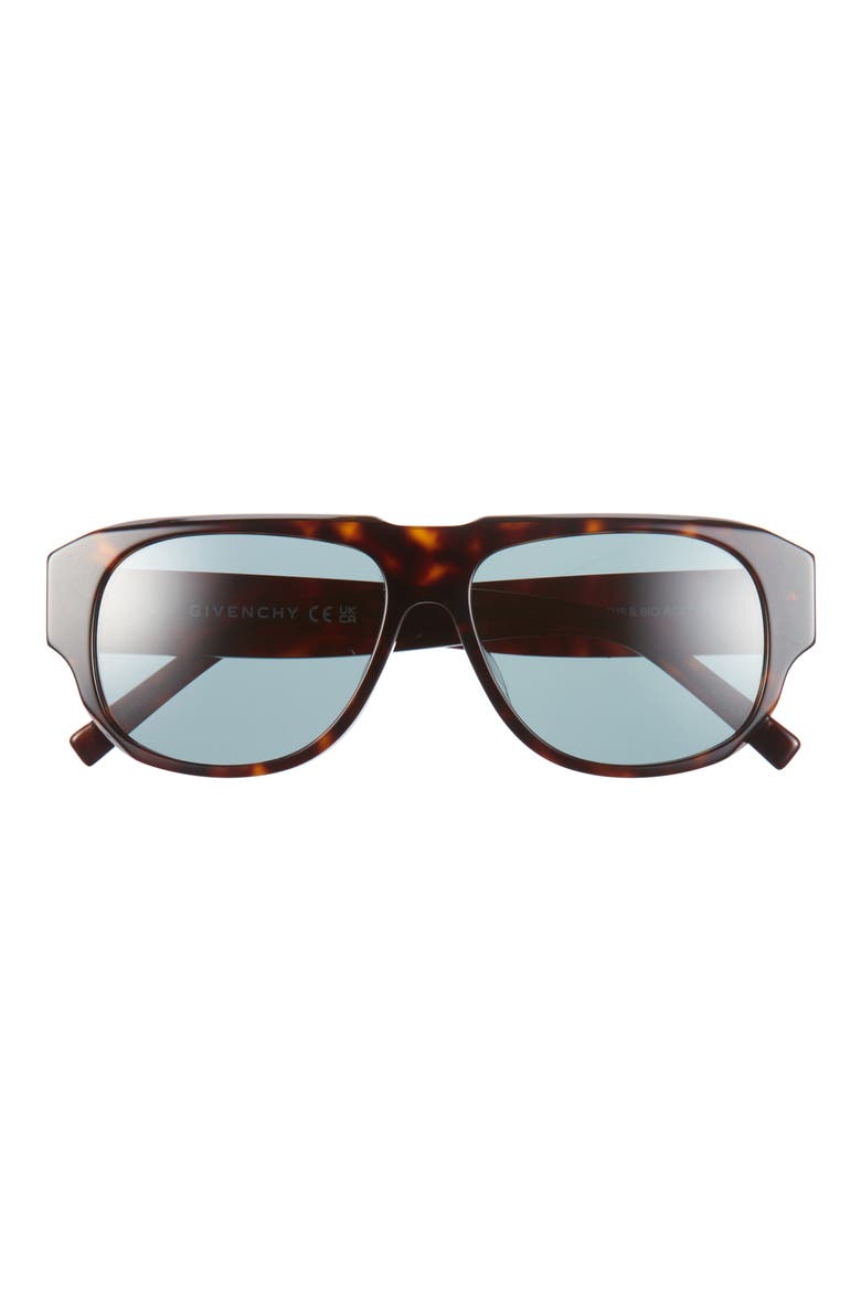 GV Day 54mm Geometric Sunglasses, Main, color, DARK HAVANA / GREEN