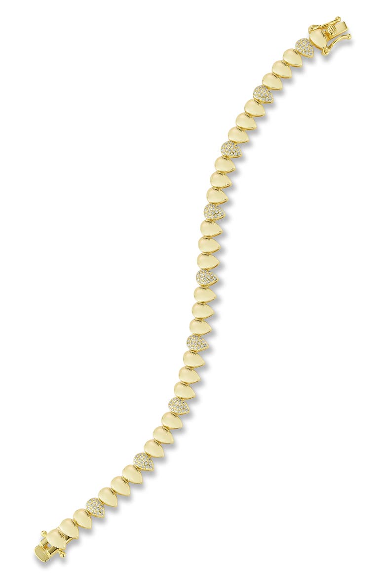 Pear Link Tennis Bracelet, Main, color, GOLD