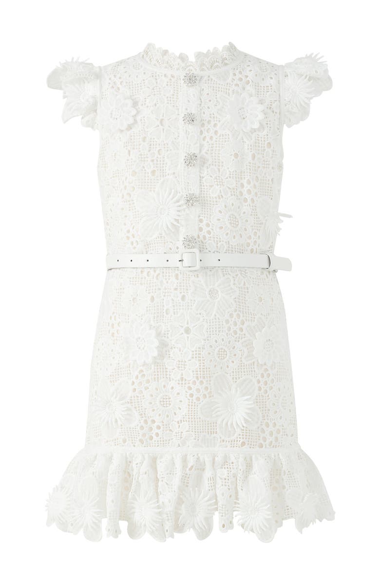 Marlo Kids Lucinda Embroidered Mini Dress, Main, color, Ivory