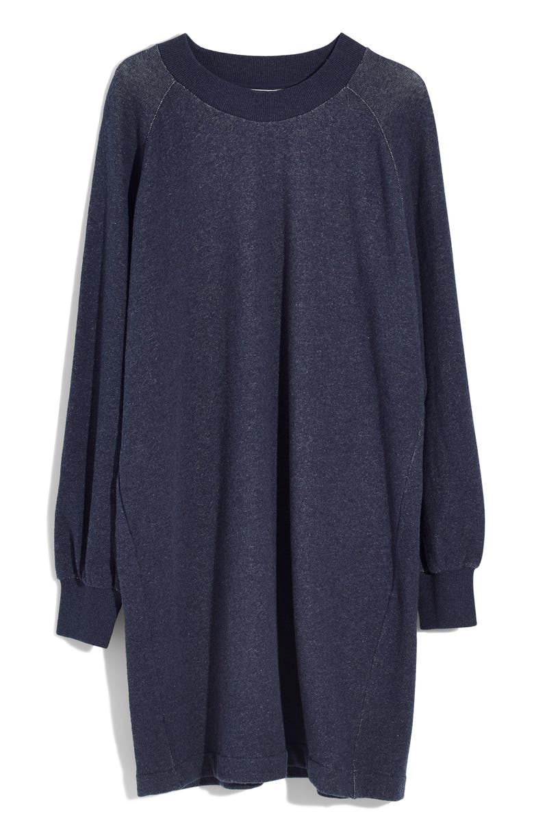 Madewell Bubble Sleeve Sweatshirt Dress, Alternate, color, 