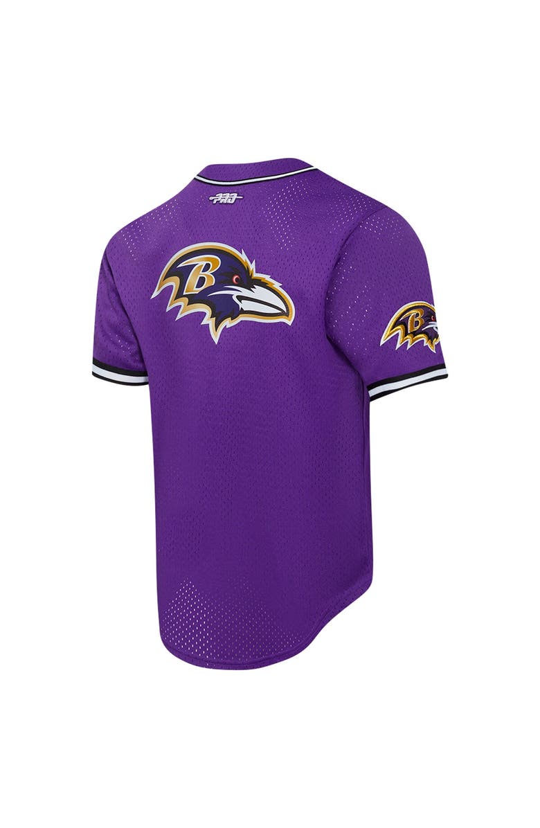 PRO STANDARD Men's Pro Standard Lamar Jackson Purple Baltimore Ravens Mesh Button-Up Baseball Jersey, Alternate, color, Purple