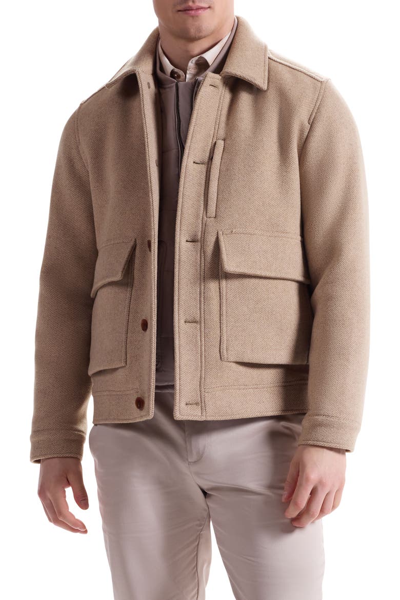 Tweed Jacket with Removable Quilted Vest, Main, color, WALNUT