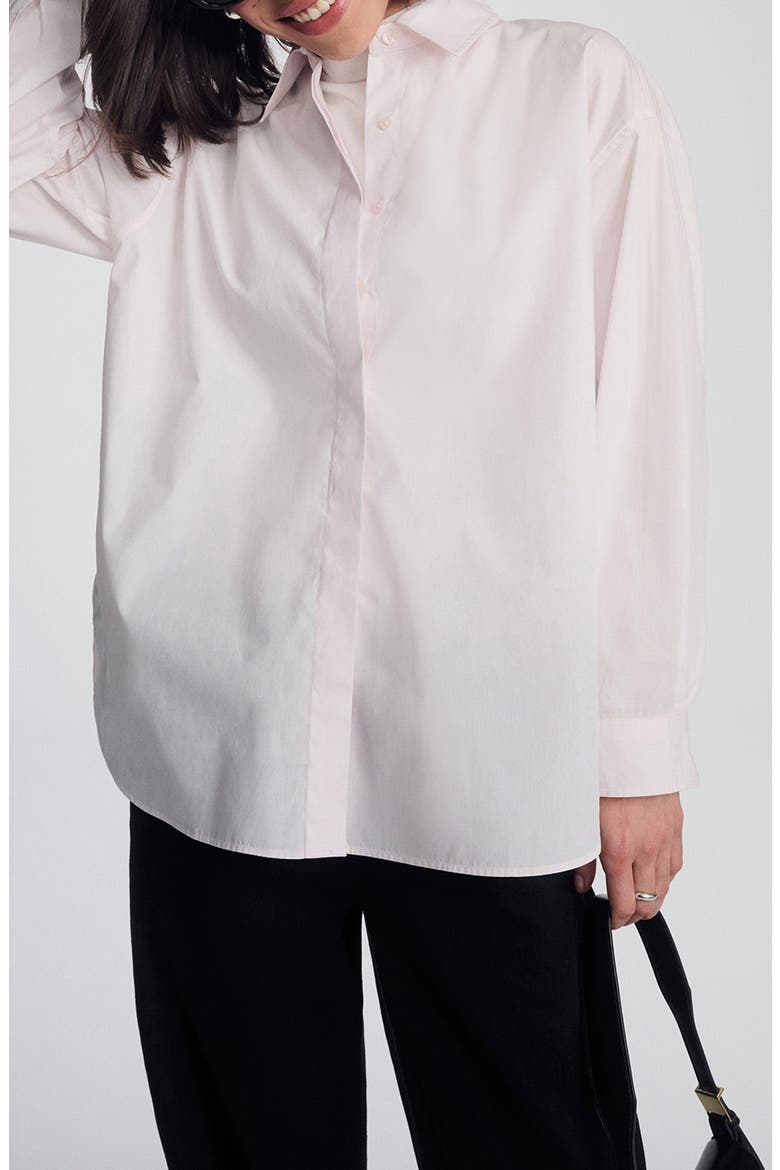 Oversize Cotton Button-Up Shirt, Main, color, SHRINKING VIOLET