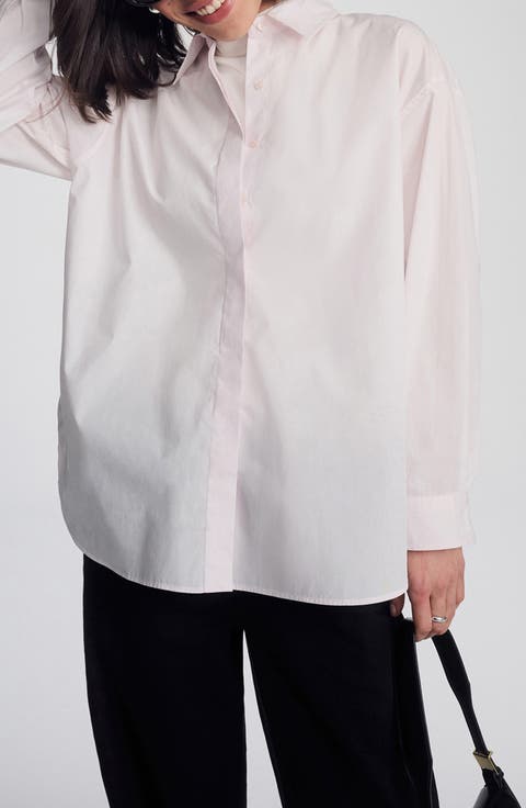 Oversize Cotton Button-Up Shirt