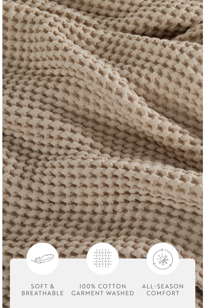 Waffle Weave Cotton Blanket, Alternate, color, MOCHA