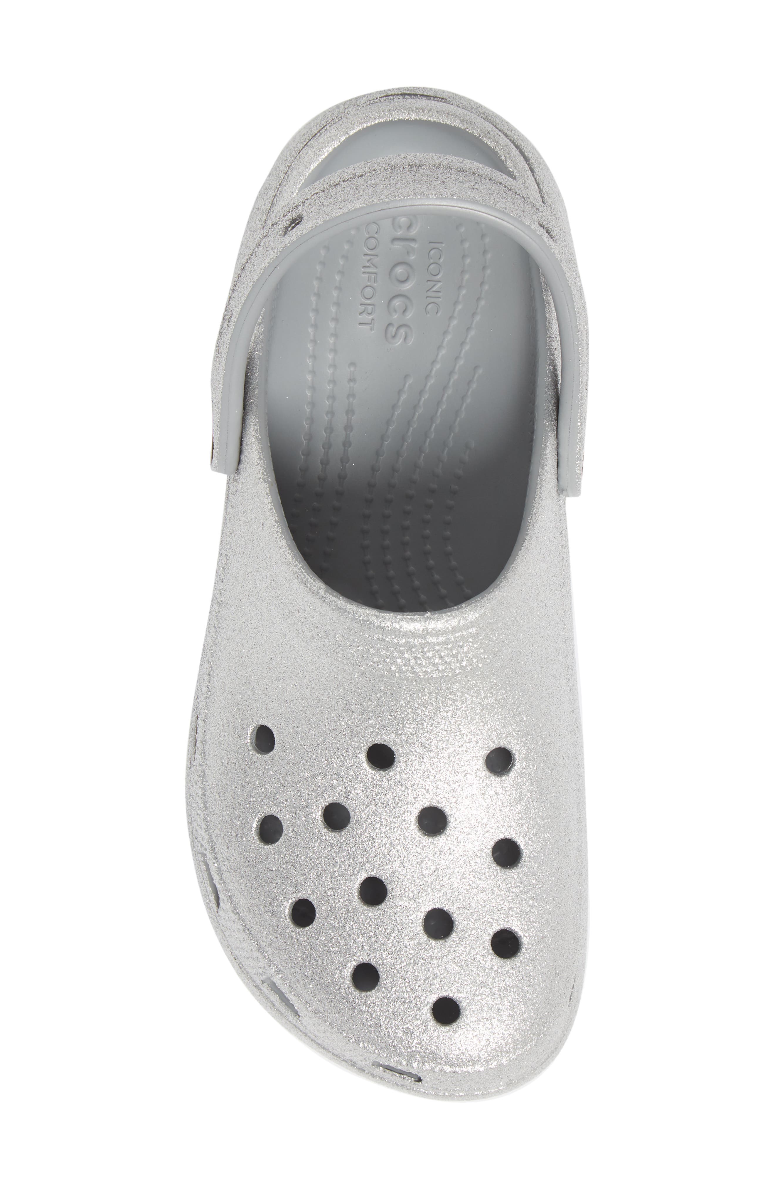 CROCS Classic Glitter Waterproof Platform Clog, Alternate, color, 