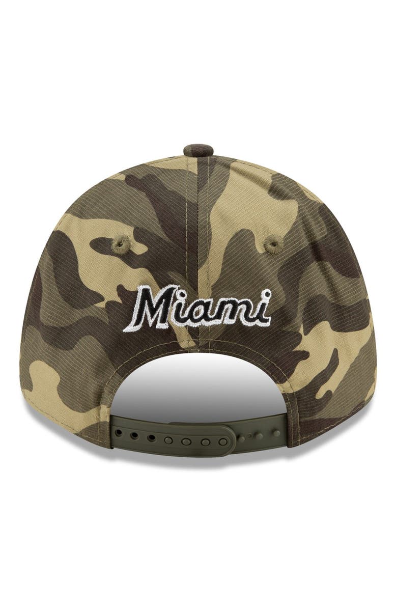 New Era Men's New Era Camo Miami Marlins 2021 Armed Forces Day 9FORTY Adjustable Hat, Alternate, color, 