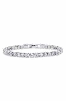 18k White Gold Plated Blue Crystal Tennis Bracelet