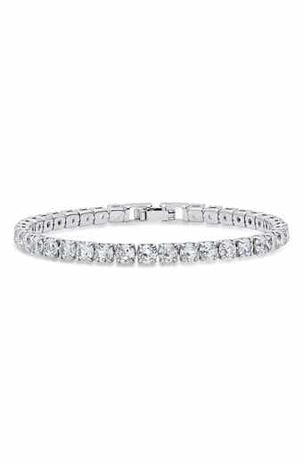18k White Gold Plated Blue Crystal Tennis Bracelet