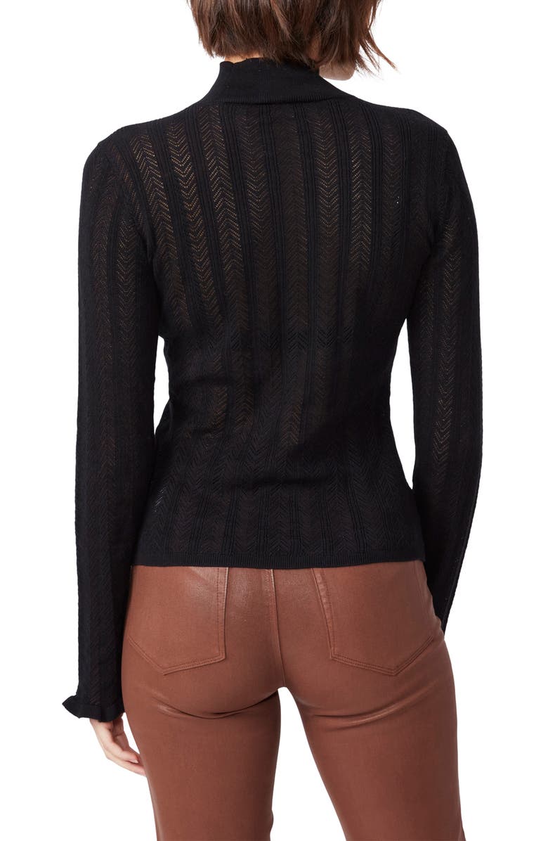 PAIGE Lysette Pointelle Mock Neck Cotton Blend Sweater, Alternate, color,