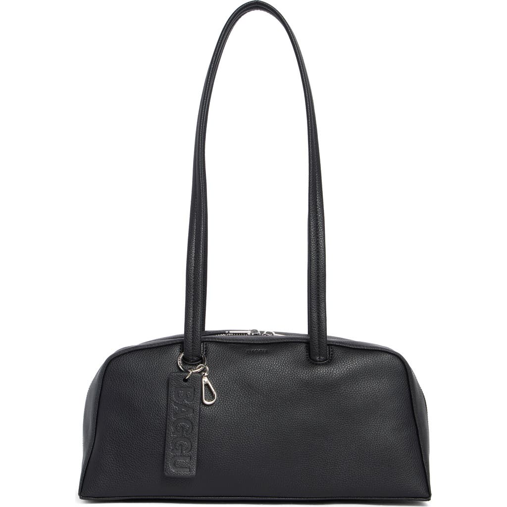 Baggu Recycled Leather Bowler Bag In Black