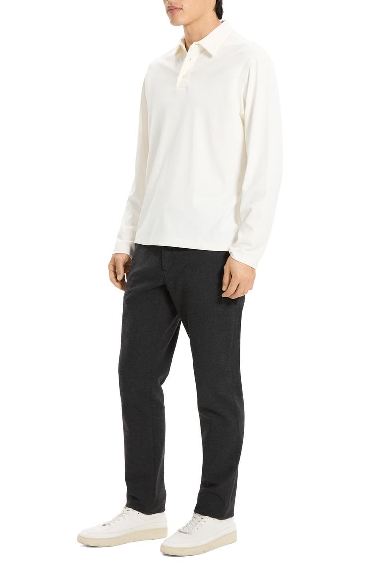 City Relaxed Long Sleeve Cotton Polo, Alternate, color, WHITE - 100