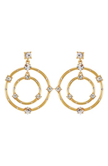 Vince Camuto Crystal Circular Drop Earrings In Goldtone Crystal