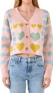 Free the Roses Pastel Heart Cardigan
