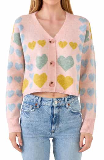 Free the Roses Pastel Heart Cardigan