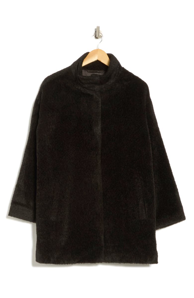 Eileen Fisher Wool & Alpaca Blend Coat, Alternate, color, Black