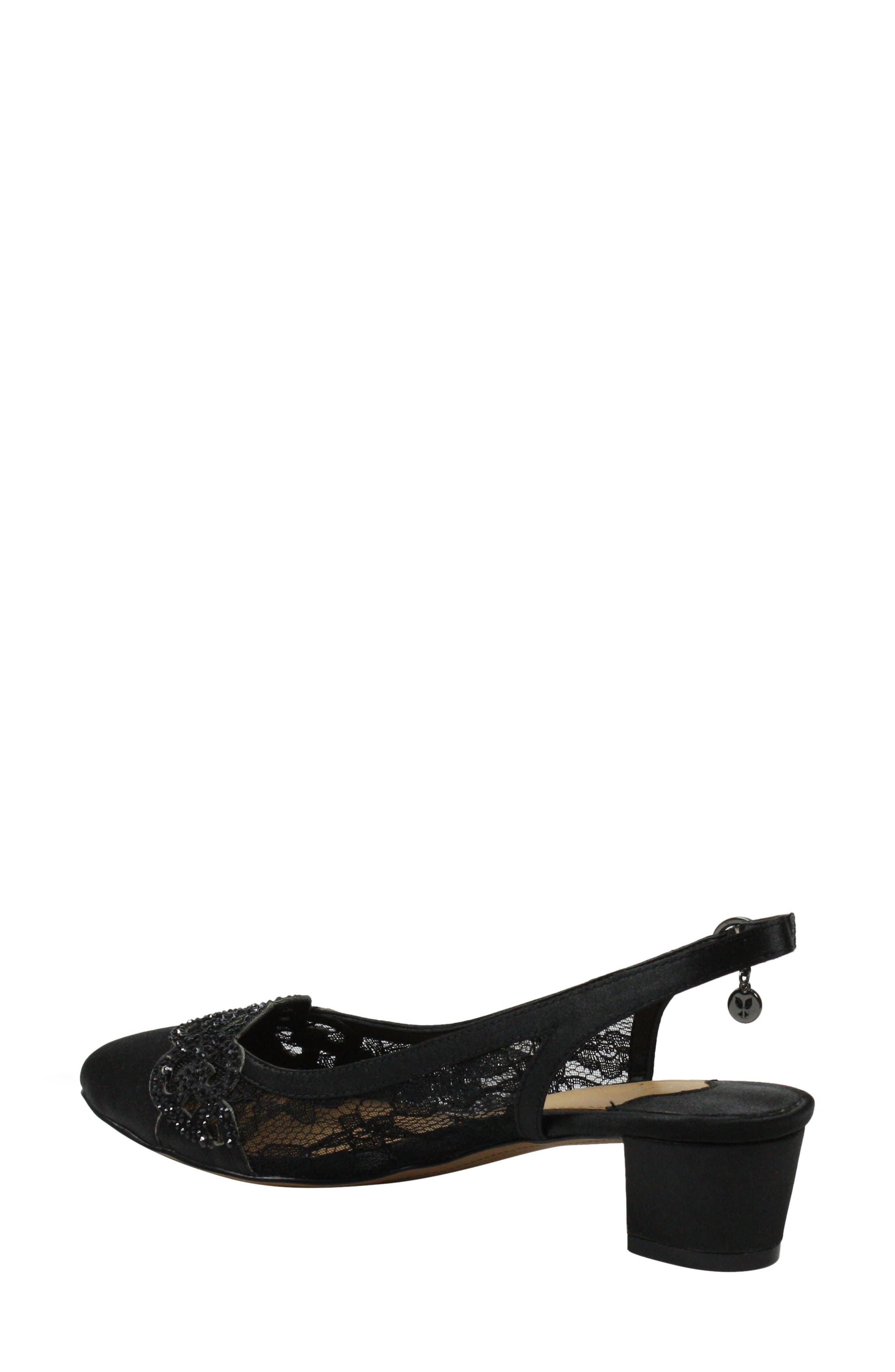 J. Reneé Faleece Crystal Embellished Slingback Pump, Alternate, color, Black Fabric
