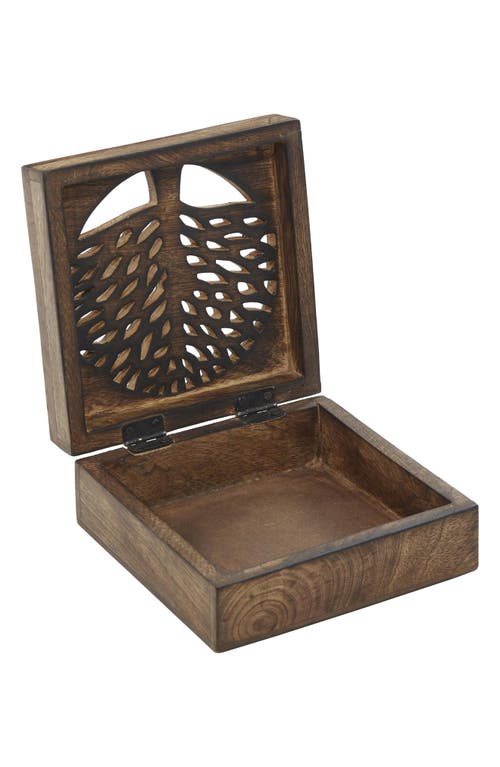 Sonoma Sage Home Handmade Wood Tree Set Of 3 Storage Boxes In Brown