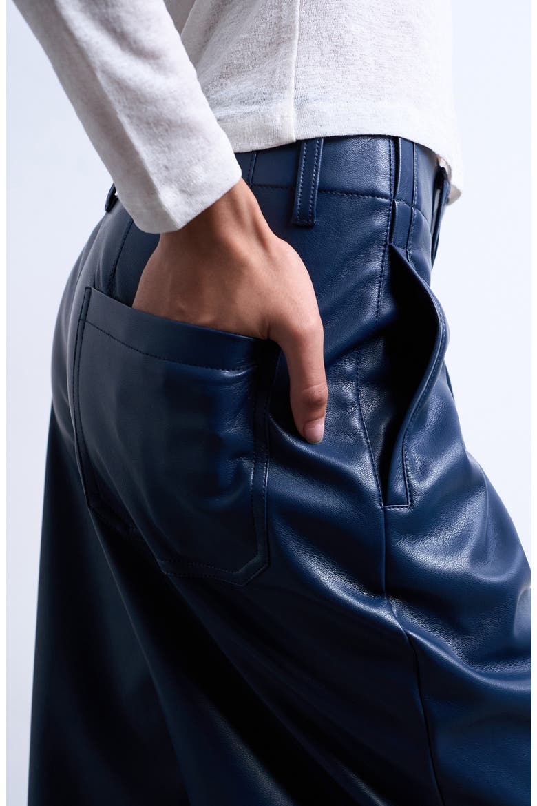 Pleated Straight Leg Pants, Alternate, color, NAVY