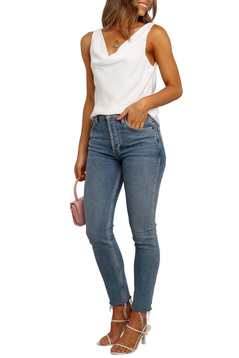 Vinita Cowl Neck Tank, Alternate, color, WHITE