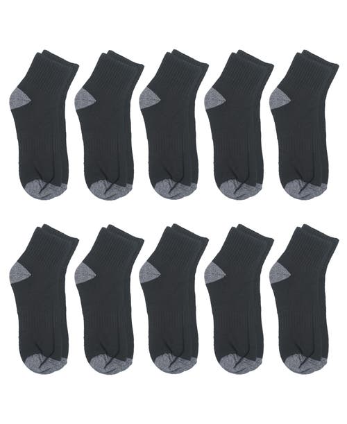 Ed Hardy Boys Basic Half Cushion Quarter Sock 10-pack In White