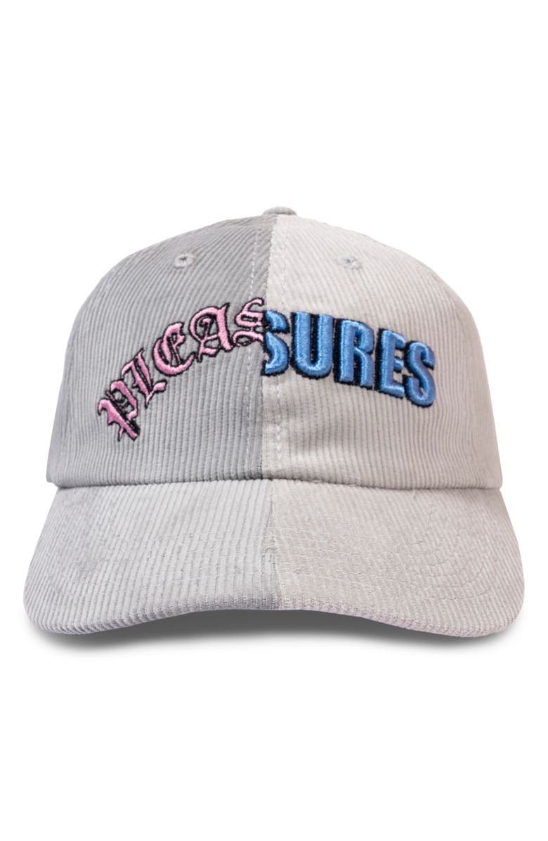 PLEASURES Split Corduory Baseball Cap, Alternate, color, Grey