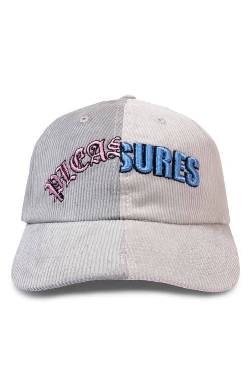 Pleasures Split Corduory Baseball Cap In Grey