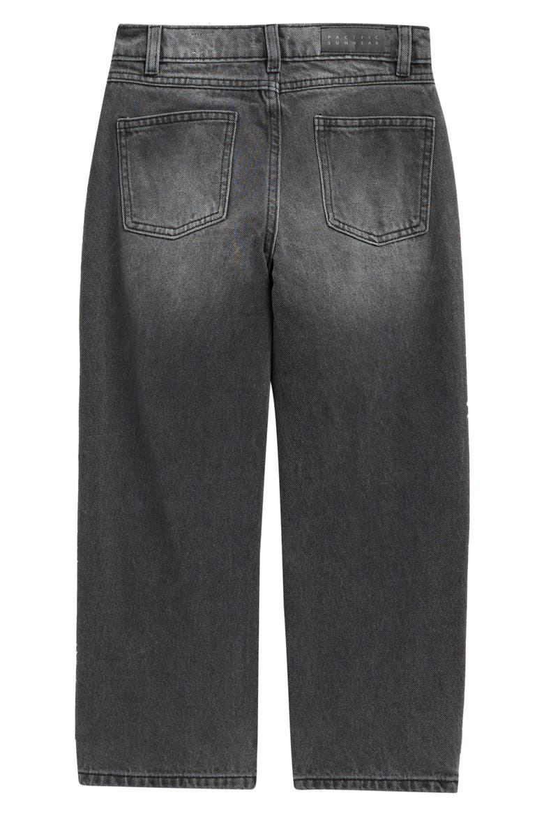 Kids' Washed Straight Leg Jeans, Alternate, color, BLACK