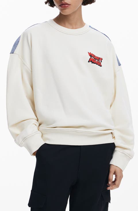 Mickey & Minnie Mixed Media Sweatshirt