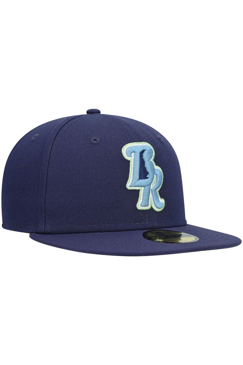 Men's New Era Navy Wilmington Blue Rocks Authentic Collection Team Alternate 59FIFTY Fitted Hat, Alternate, color, Navy