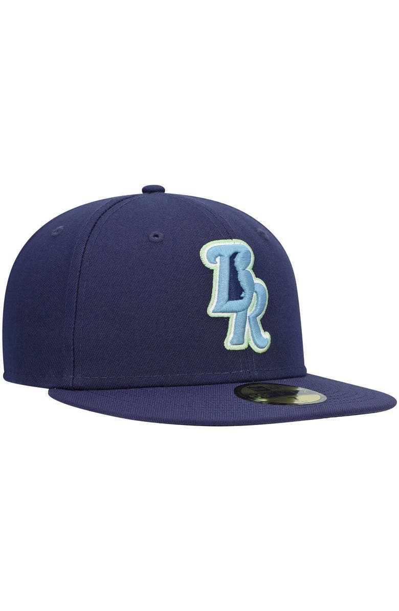 New Era Men's New Era Navy Wilmington Blue Rocks Authentic Collection Team Alternate 59FIFTY Fitted Hat, Alternate, color, 