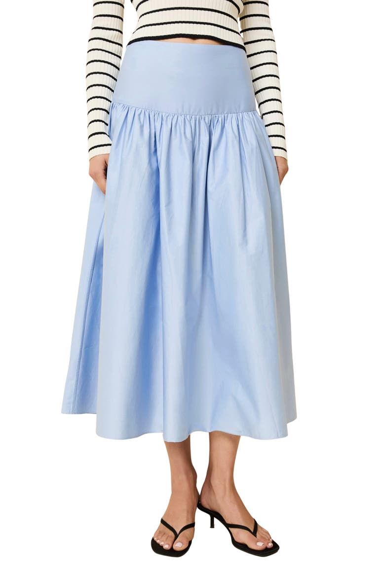 Magnolia Cotton Maxi Skirt, Main, color, OPEN WATER