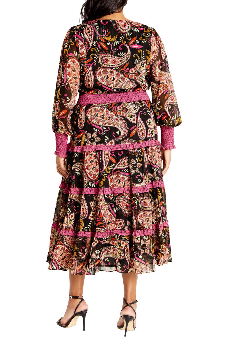 Gwendolyn Long Sleeve Tiered Dress, Alternate, color, PEACEFUL PAISLEY