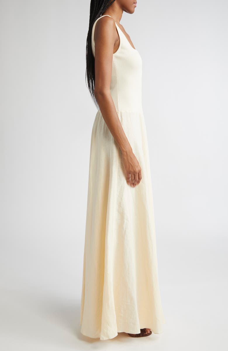 Johanna Ortiz Mariner Mixed Media Maxi Dress, Alternate, color, Ecru