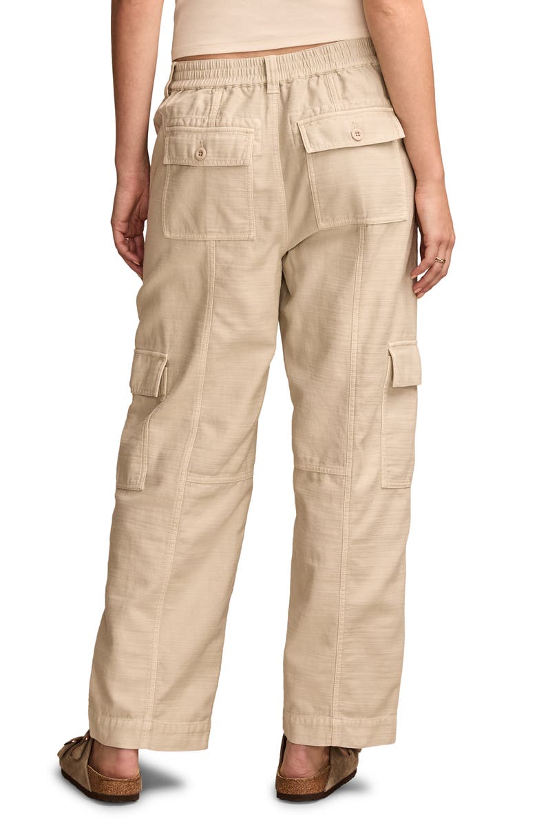 Lucky Brand Straight Leg Slub Cargo Pants, Alternate, color, Tofu