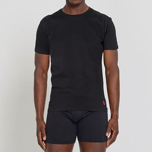 True Religion Crew Neck Undershirts 4 Pack In Black