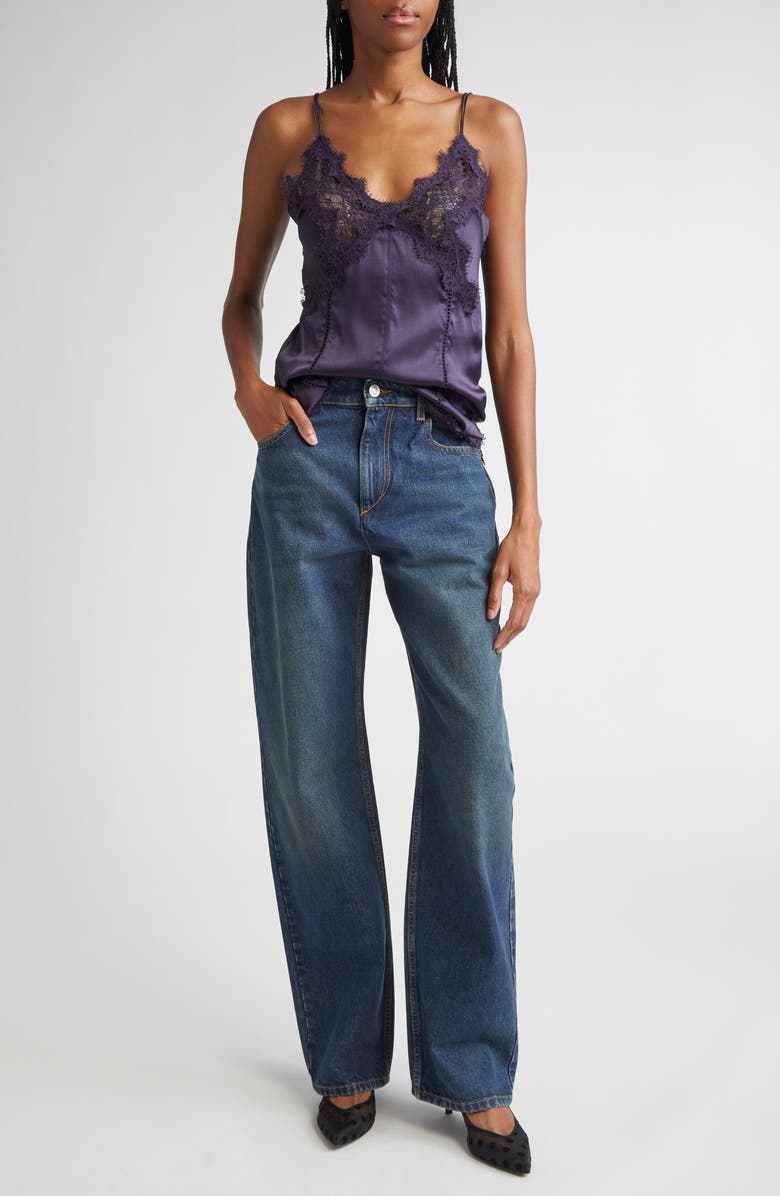 Isabel Marant Diandra Stretch Silk Camisole, Alternate, color, Black Midnight