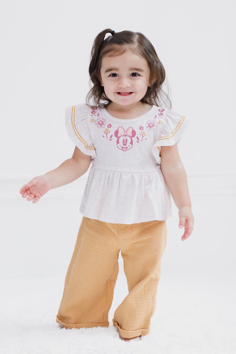 Minnie Mouse 2-Piece Tee and Pants Set, Alternate, color, Oatmeal Ochre Minnie