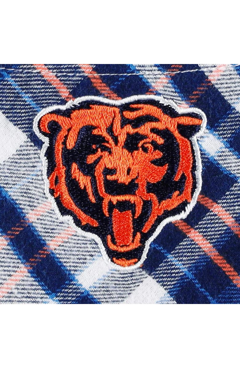 CONCEPTS SPORT Women's Concepts Sport Navy Chicago Bears Mainstay Plaid Full-Button Long Sleeve Nightshirt, Alternate, color, Navy