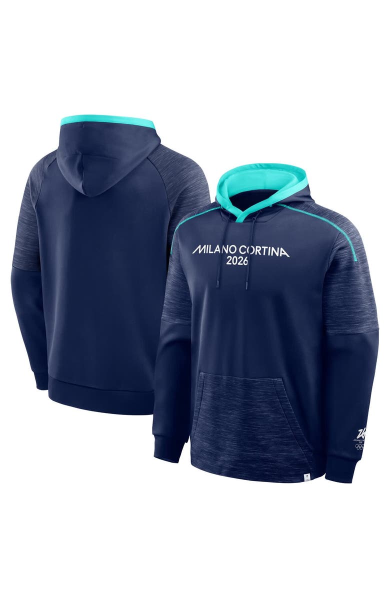 FANATICS Men's Fanatics Navy Milano Cortina 2026 Winter Olympics Agility Defender Pullover Hoodie, Main, color, Navy