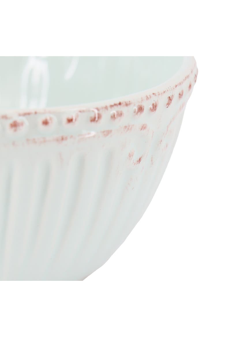 6pc 6 Inch Stoneware Embossed Cereal Bowl Set in Blue, Alternate, color, Blue