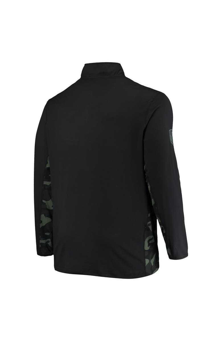 COLOSSEUM Men's Colosseum Black Michigan Wolverines OHT Military Appreciation Big & Tall Quarter-Zip Jacket, Alternate, color, 