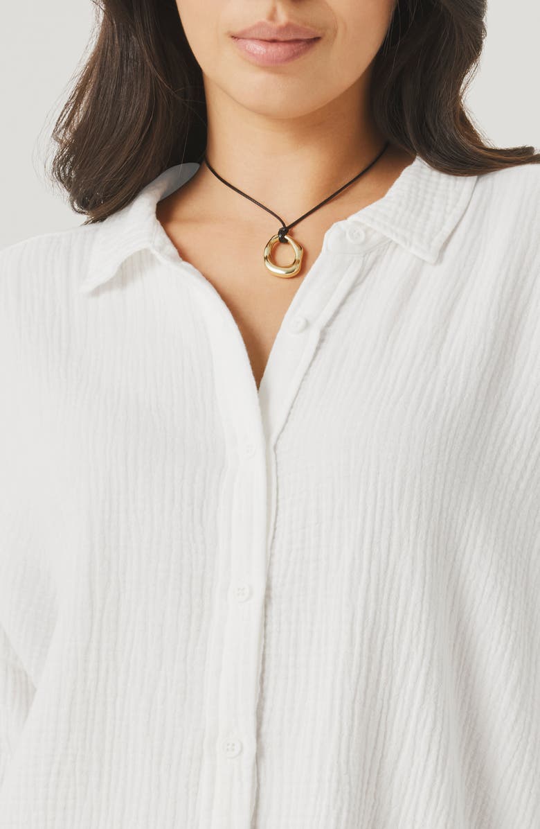 Splendid Ava Cotton Gauze Button-Up Shirt, Alternate, color, White