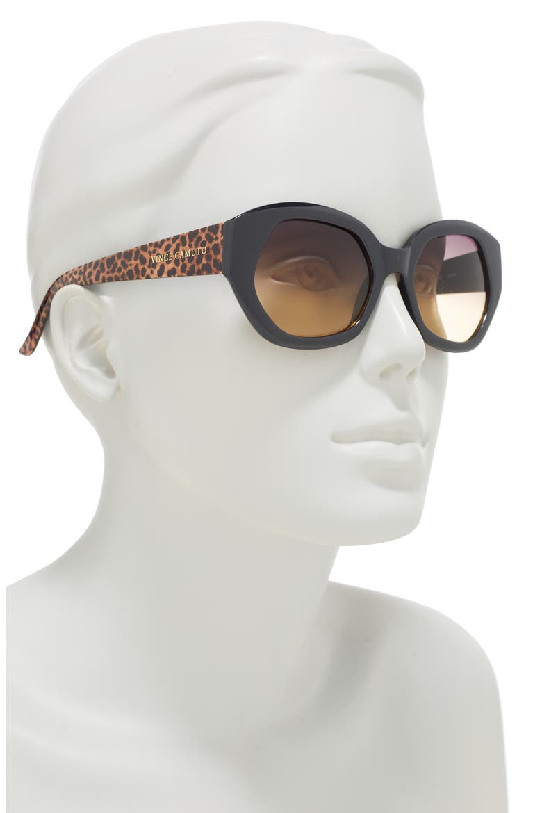 63mm Oval Sunglasses, Alternate, color, BLACK ANIMAL