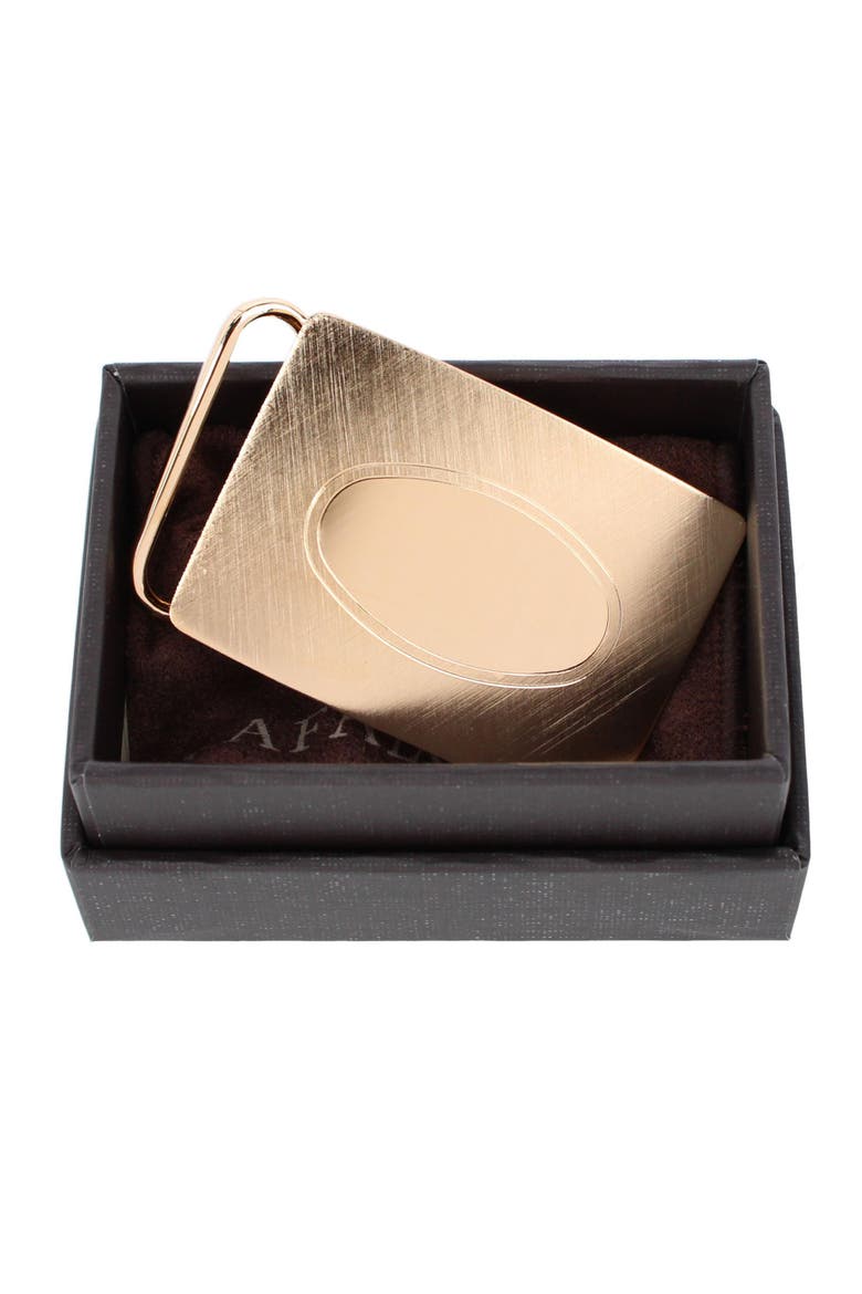 30mm Oval Signet Brass Based Compression Belt Buckle, Alternate, color, Gold