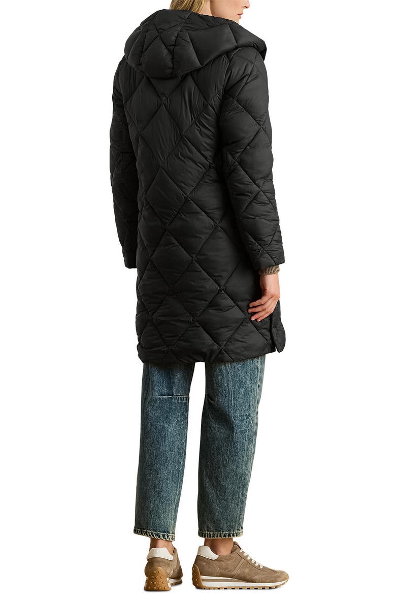 Lauren Ralph Lauren Diamond Quilted Hooded Coat, Alternate, color, Black